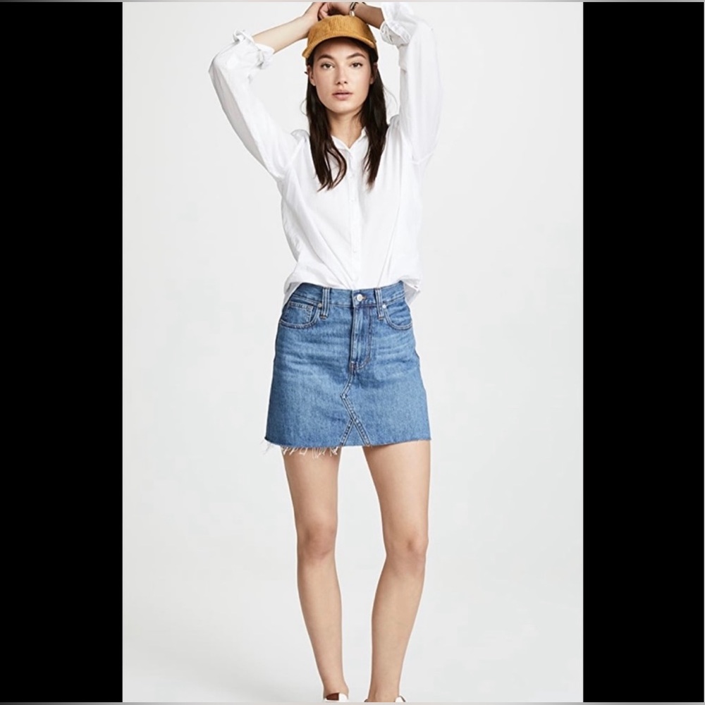 MADEWELL Rigid Denim A-Line Mini Skirt in Lovell Wash